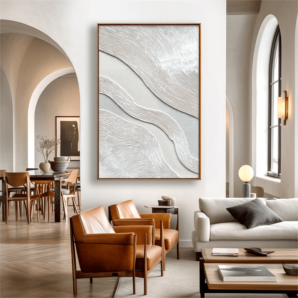 Whisper Lines – White Textured Abstract Painting #93015 Painting artwepaint 