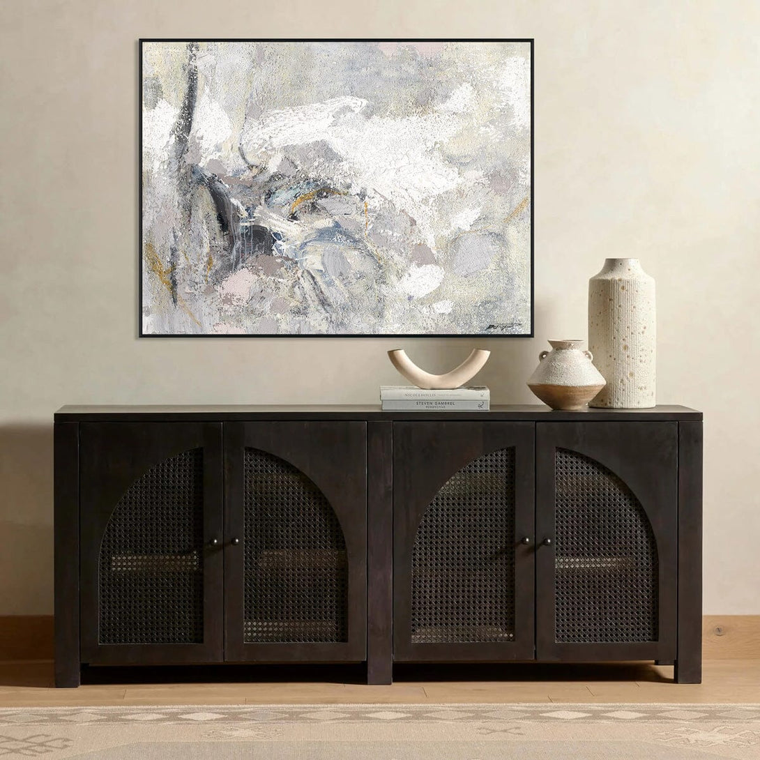 Whisper of Snow - Grey White Abstract Painting #M6720 Painting artwepaint 