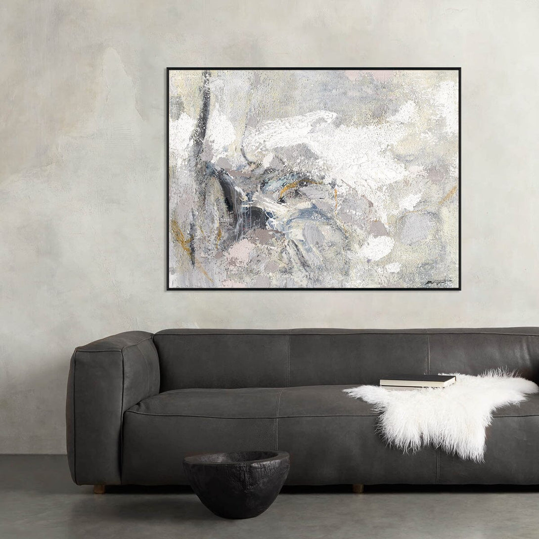 Whisper of Snow - Grey White Abstract Painting #M6720 Painting artwepaint 