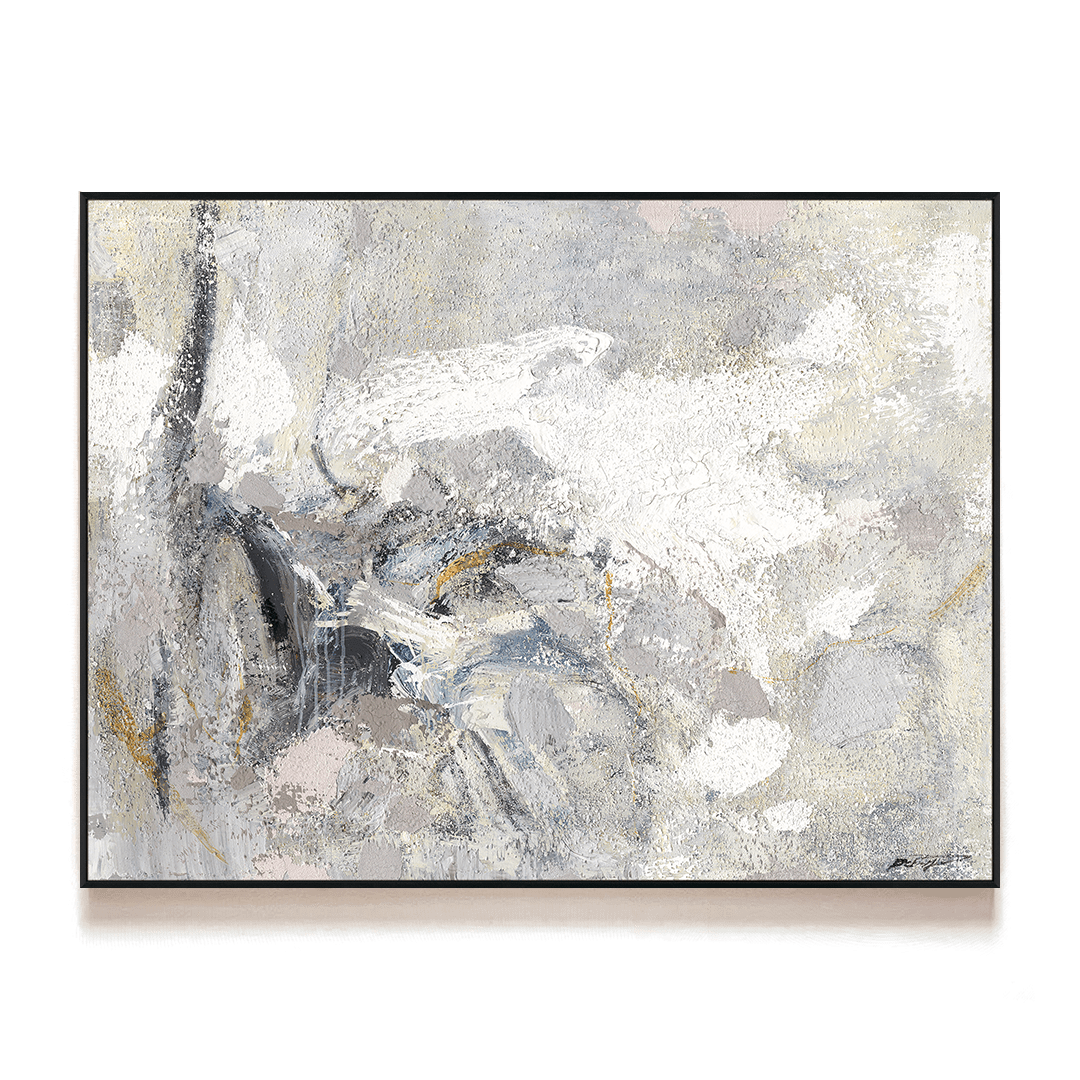 Whisper of Snow - Grey White Abstract Painting #M6720 Painting artwepaint 