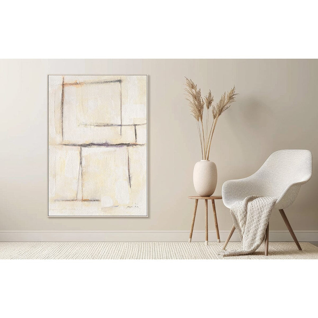 Whispered Lines - Minimal Cream Abstract Painting #M5548 Painting artwepaint 