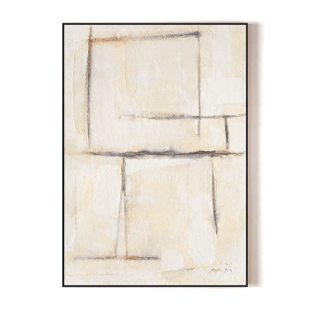 Whispered Lines - Minimal Cream Abstract Painting #M5548 Painting artwepaint 