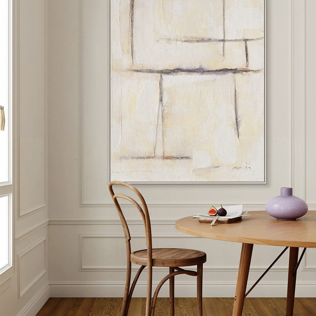 Whispered Lines - Minimal Cream Abstract Painting #M5548 Painting artwepaint 