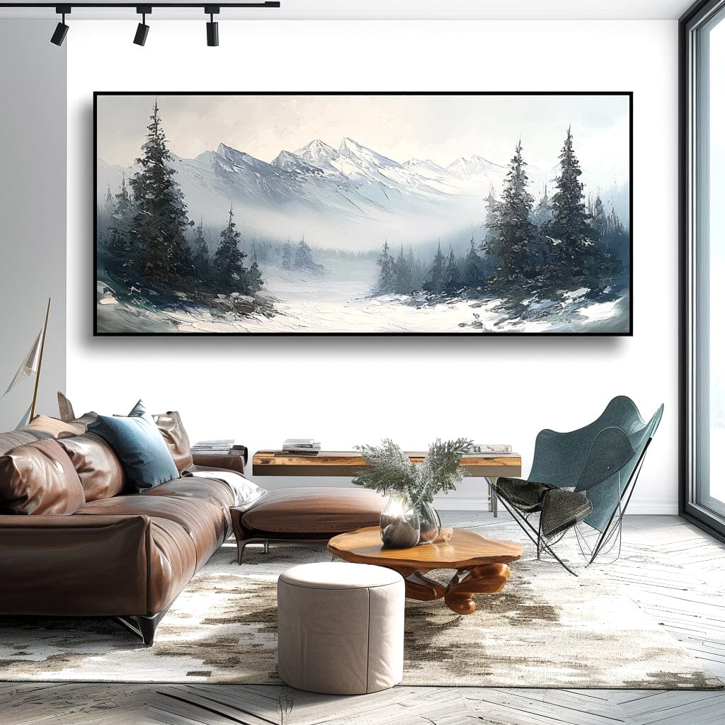 Whispering Peaks – Winter Mountain Landscape Painting #awp4 Painting artwepaint 
