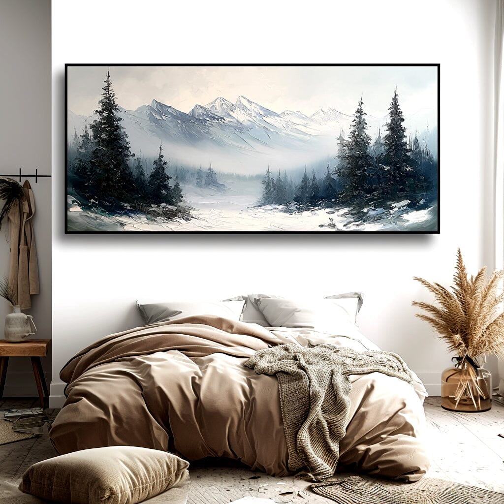 Whispering Peaks – Winter Mountain Landscape Painting #awp4 Painting artwepaint 