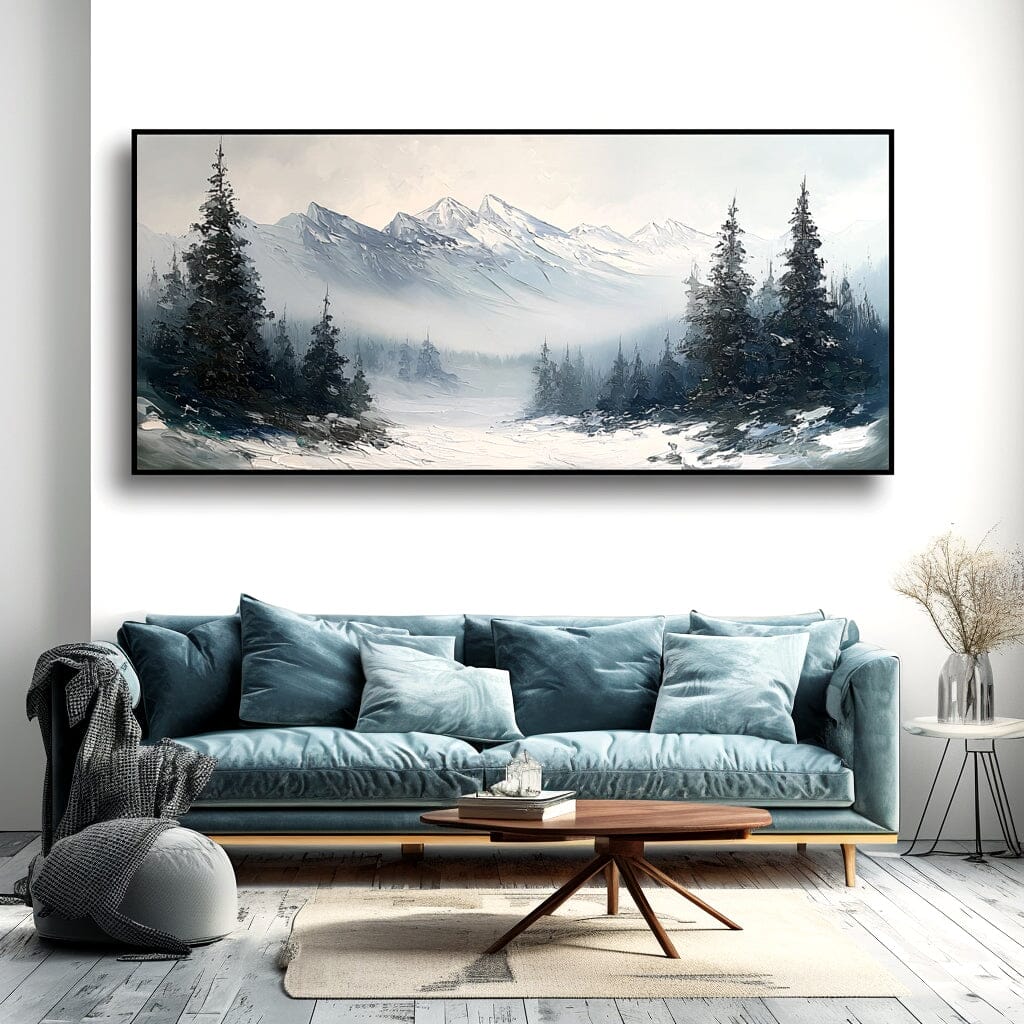 Whispering Peaks – Winter Mountain Landscape Painting #awp4 Painting artwepaint 