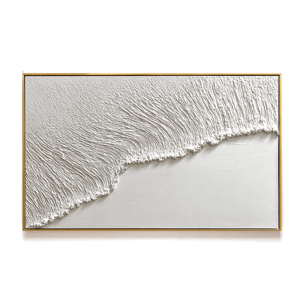 Whispering Shore – White Textured Edge Painting #93047 Painting artwepaint 
