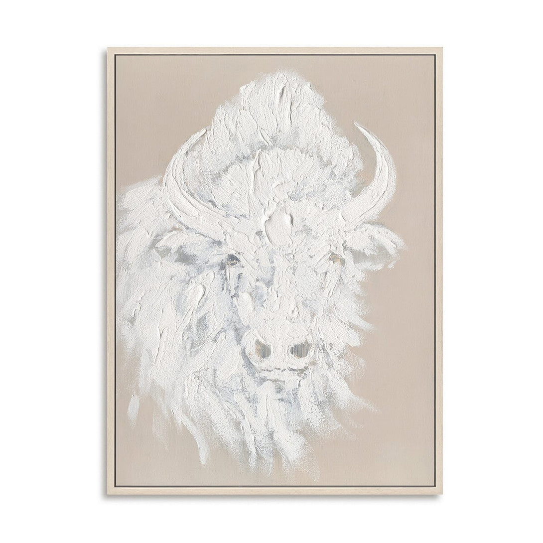 White Bison Head - 3D Textured Painting #M0539 Painting artwepaint 
