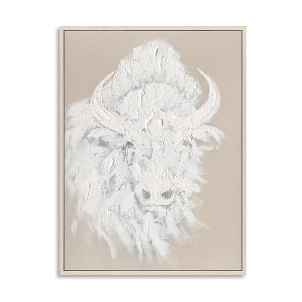 White Bison Head - 3D Textured Painting #M0539 Painting artwepaint 