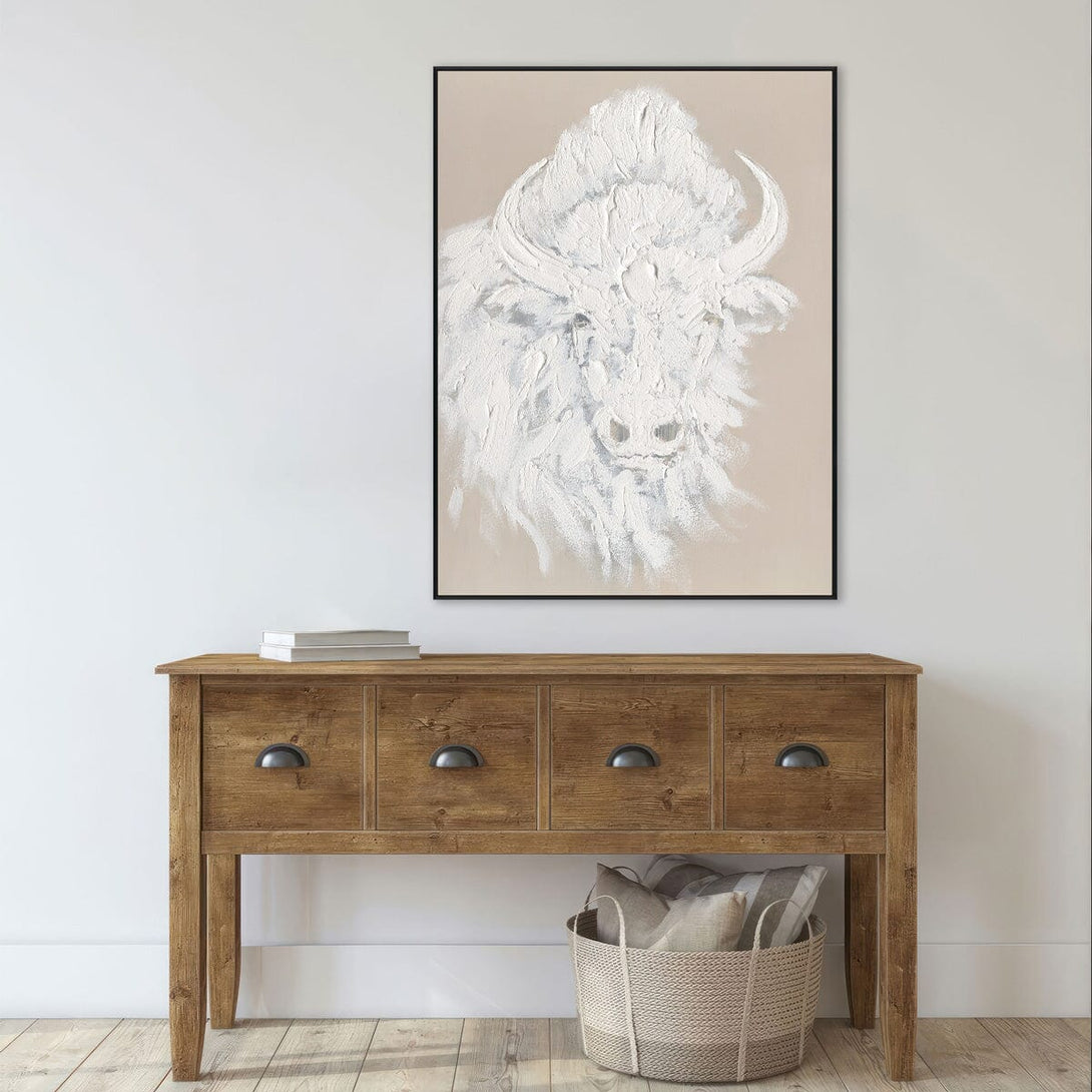 White Bison Head - 3D Textured Painting #M0539 Painting artwepaint 