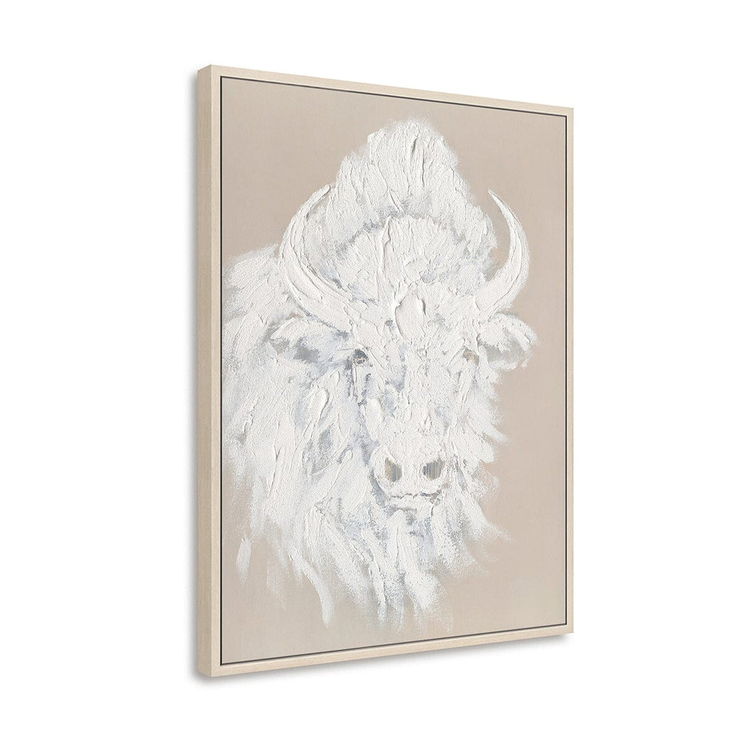 White Bison Head - 3D Textured Painting #M0539 Painting artwepaint 