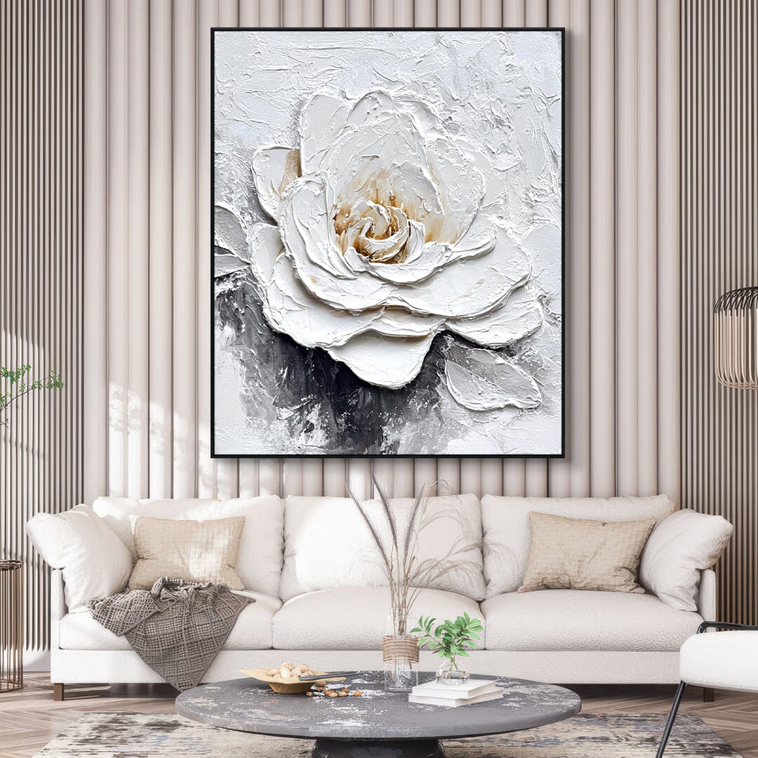 White Bloom Grace – Textured Floral Painting #93051 Painting artwepaint 