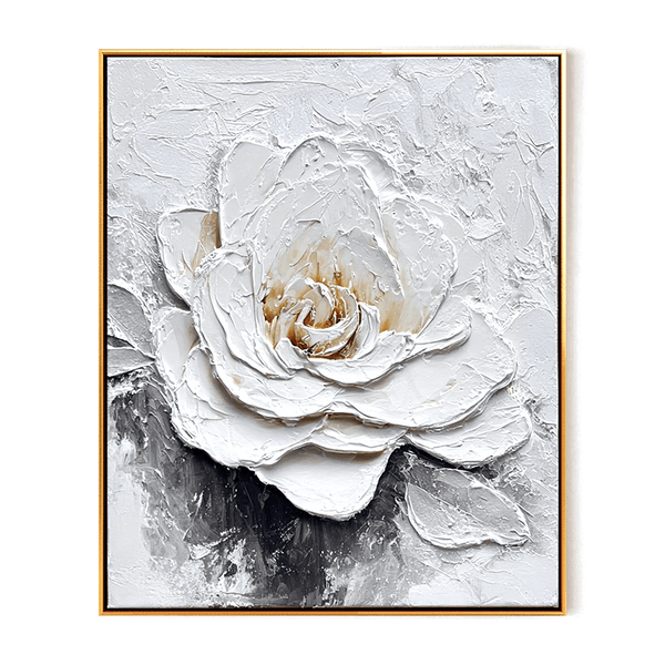White Bloom Grace – Textured Floral Painting #93051 Painting artwepaint 