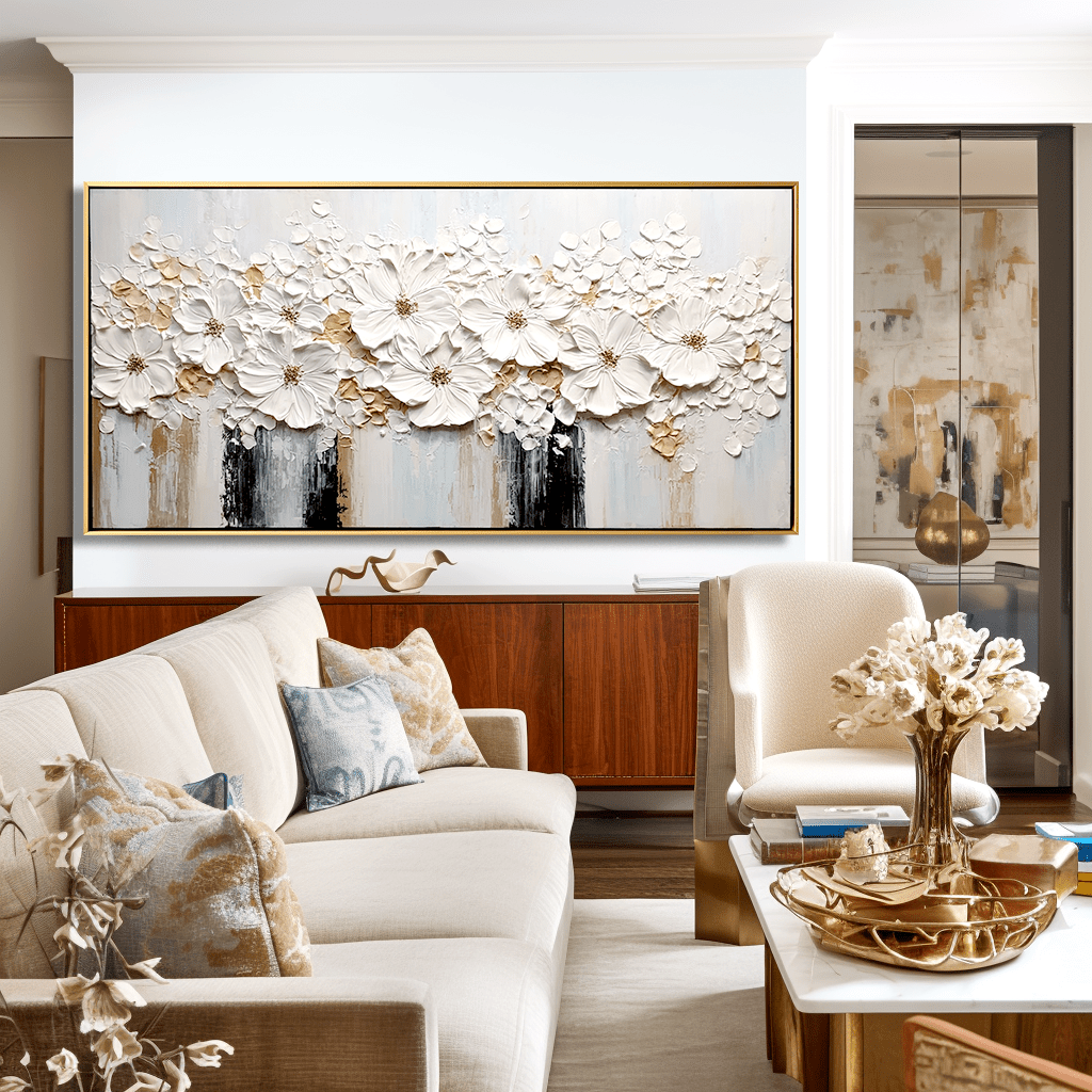 White Blossom - 3D Textured Floral Painting #73 Painting artwepaint 