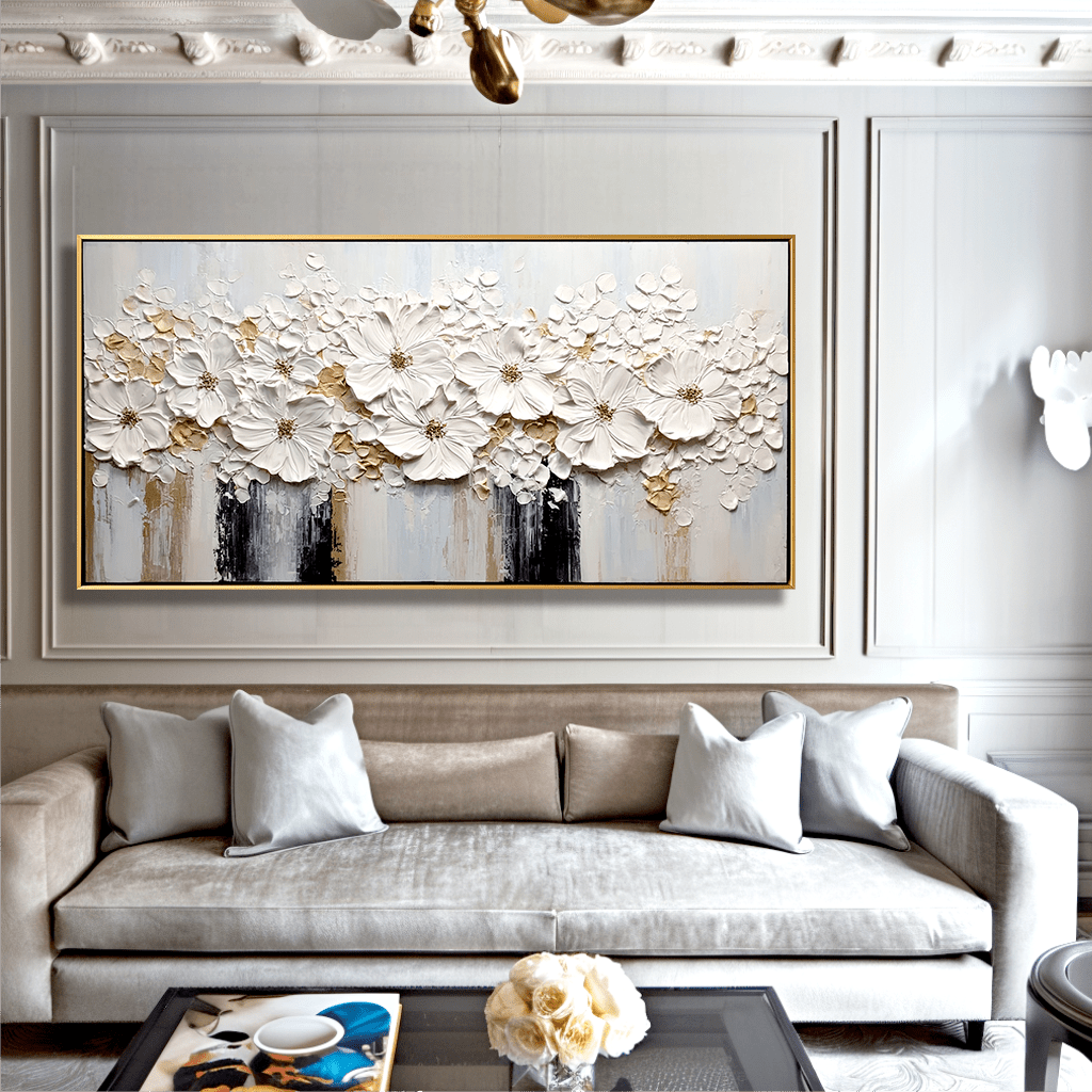 White Blossom - 3D Textured Floral Painting #73 Painting artwepaint 