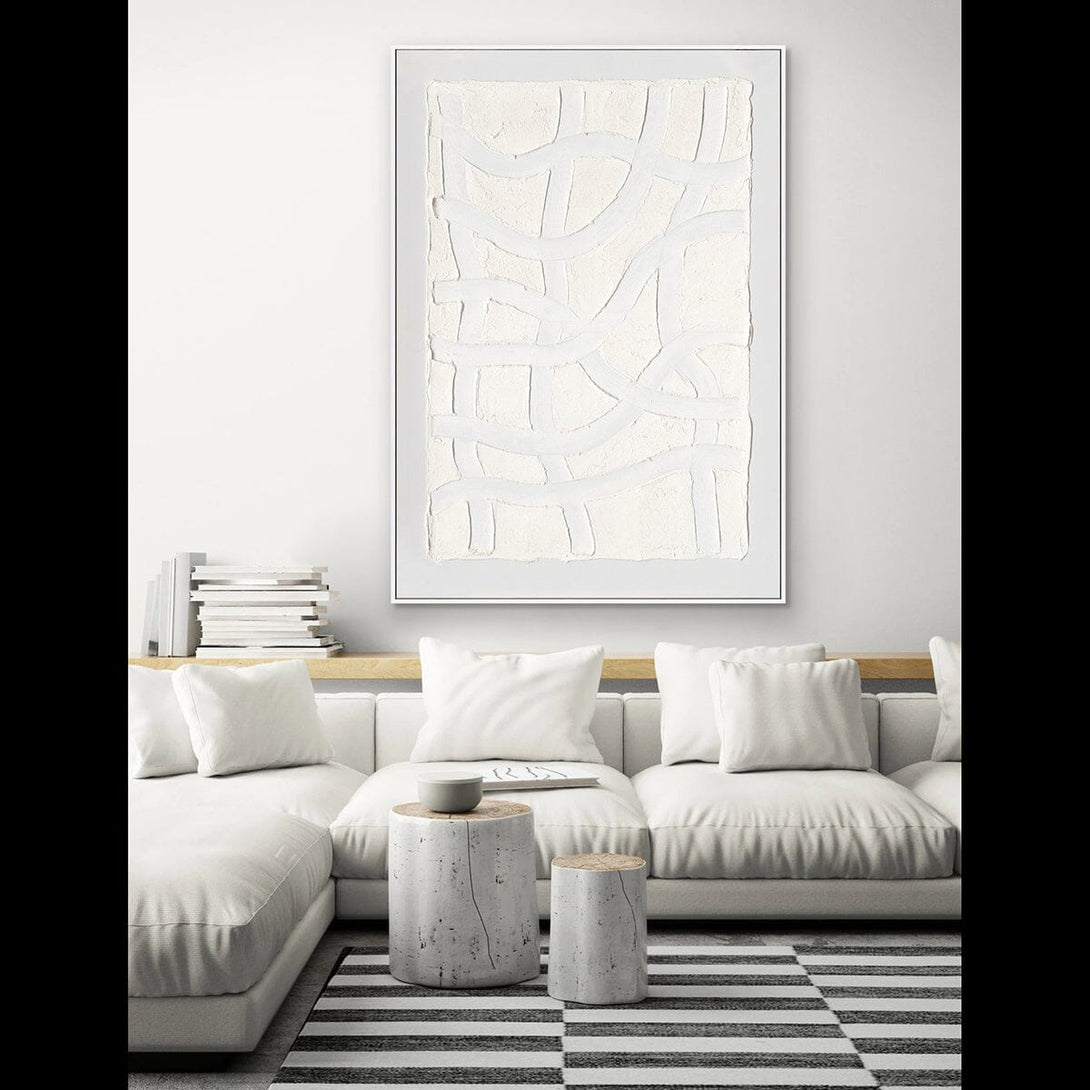White Curves - Minimalist Relief Texture Painting#L6039 Painting artwepaint 