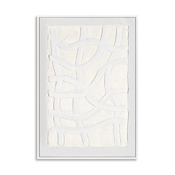White Curves - Minimalist Relief Texture Painting#L6039 Painting artwepaint 
