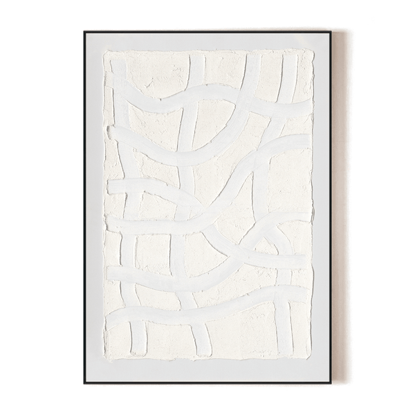 White Curves - Minimalist Relief Texture Painting#L6039 Painting artwepaint 