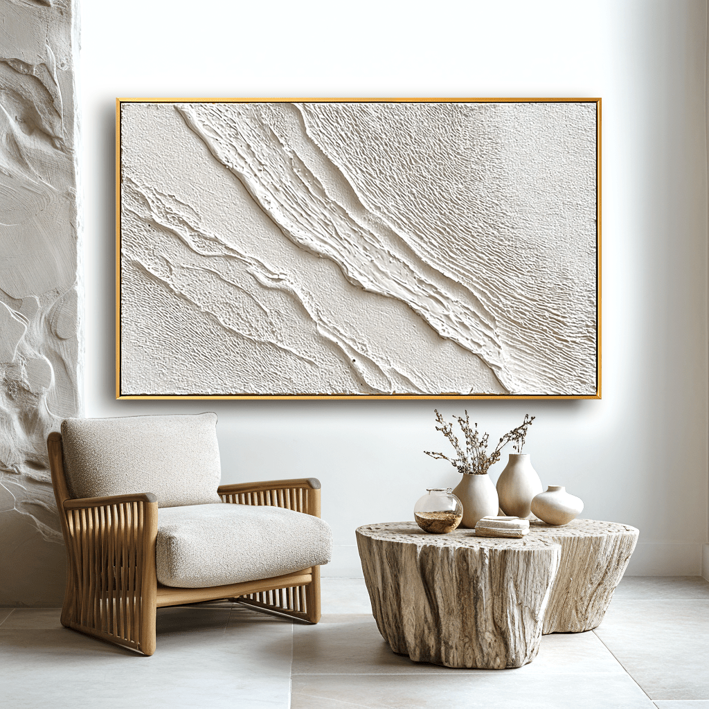 White Flow Minimal Abstract Painting #93012 Painting artwepaint 