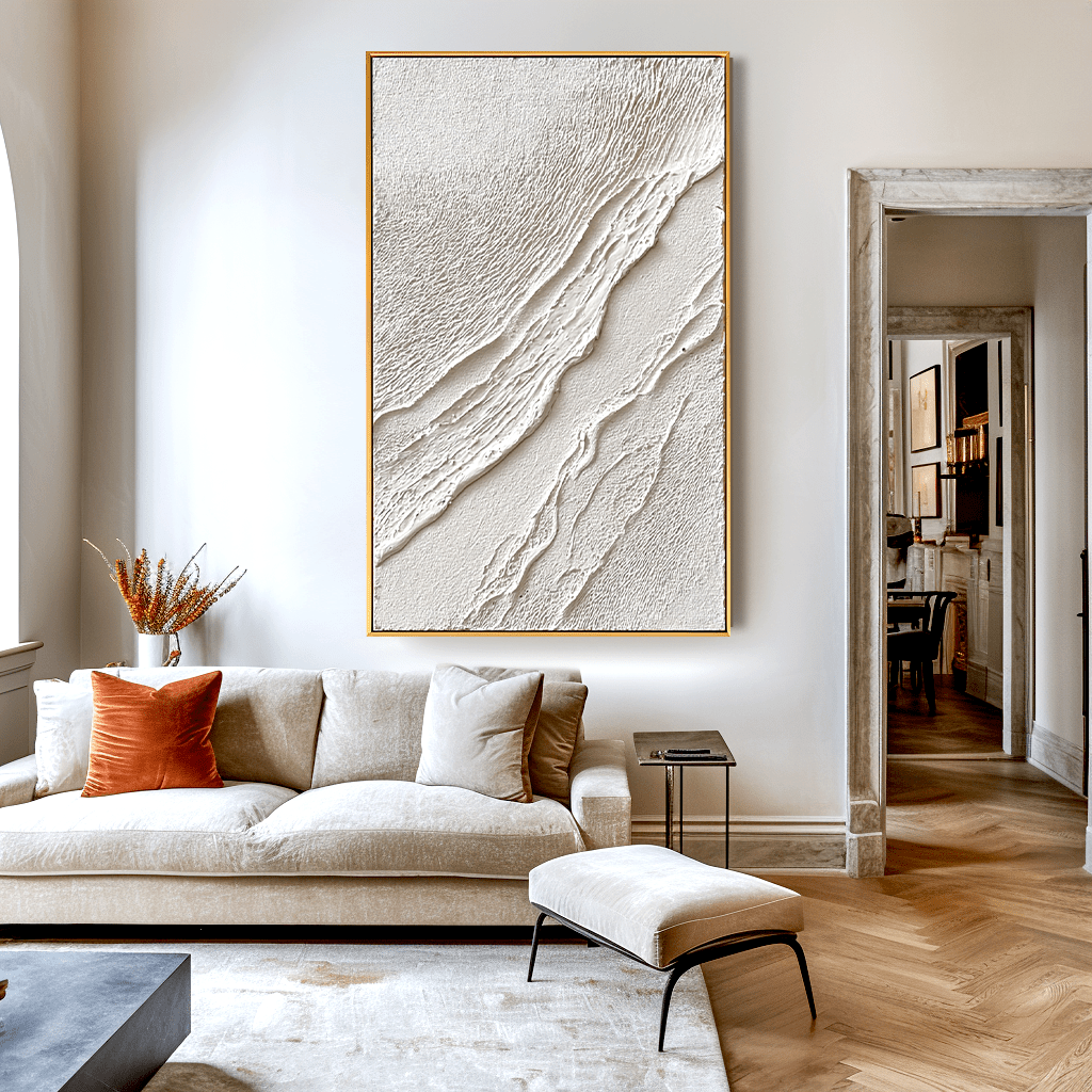 White Flow Minimal Abstract Painting #93012 Painting artwepaint 