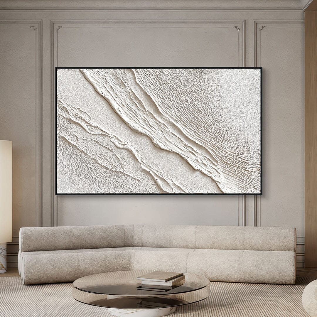 White Flow Minimal Abstract Painting #93012 Painting artwepaint 