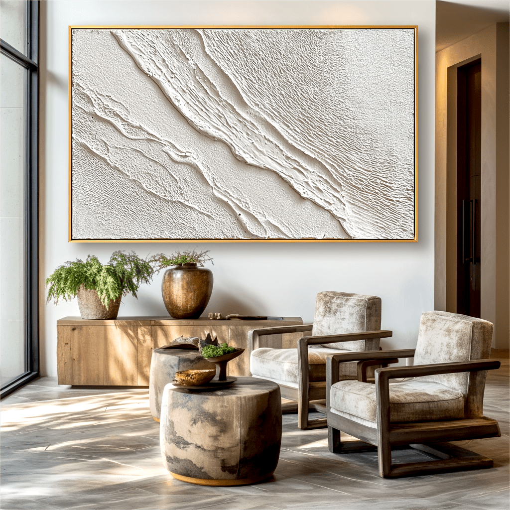 White Flow Minimal Abstract Painting #93012 Painting artwepaint 