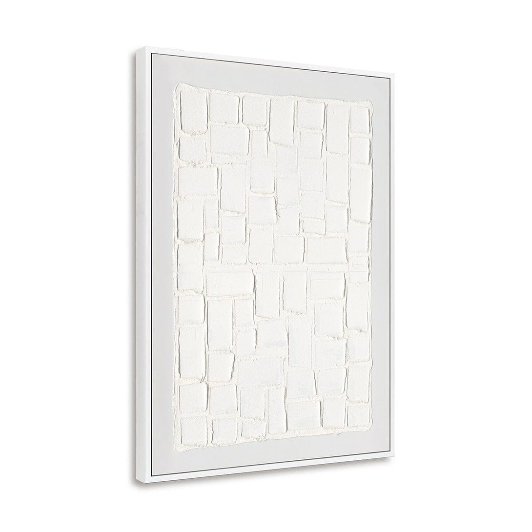 White Grid - Minimalist Relief Abstract Painting#L6038 Painting artwepaint 