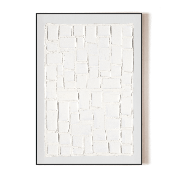 White Grid - Minimalist Relief Abstract Painting#L6038 Painting artwepaint 