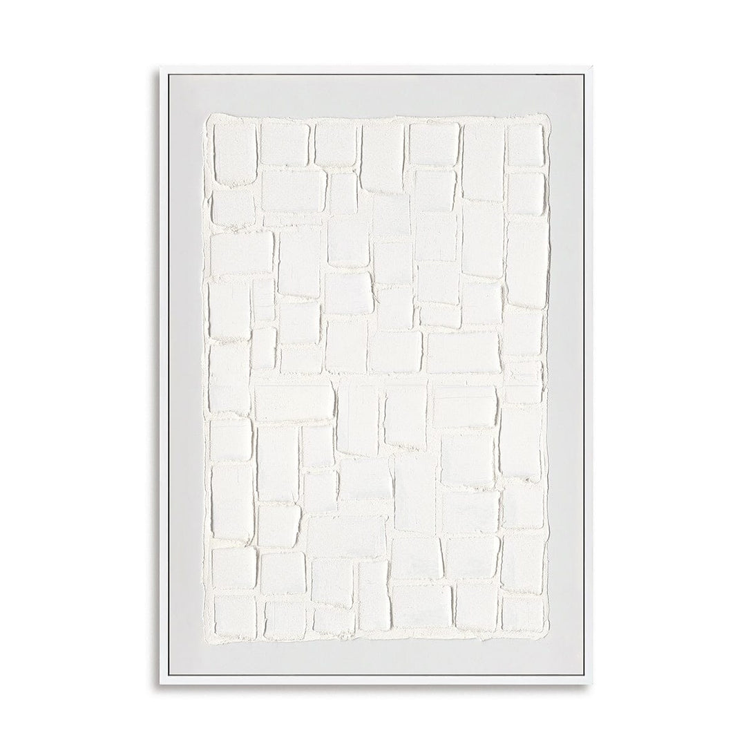 White Grid - Minimalist Relief Abstract Painting#L6038 Painting artwepaint 