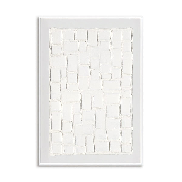 White Grid - Minimalist Relief Abstract Painting#L6038 Painting artwepaint 
