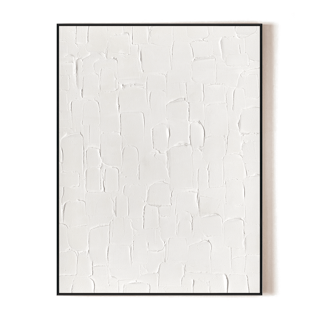 White Grid - Minimalist Textured Composition#M4652 Painting artwepaint 
