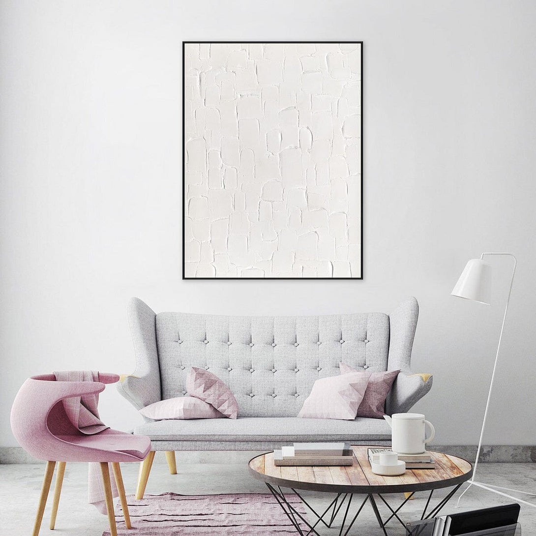 White Grid - Minimalist Textured Composition#M4652 Painting artwepaint 