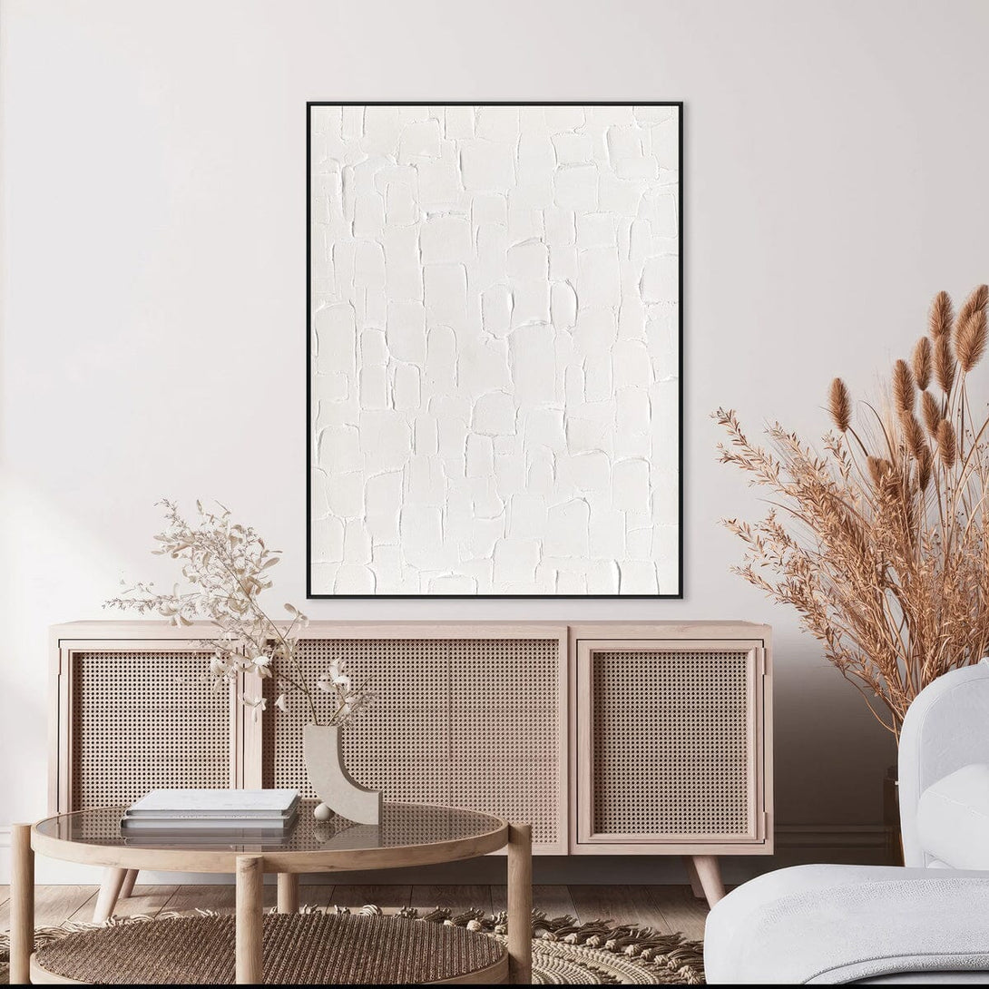 White Grid - Minimalist Textured Composition#M4652 Painting artwepaint 