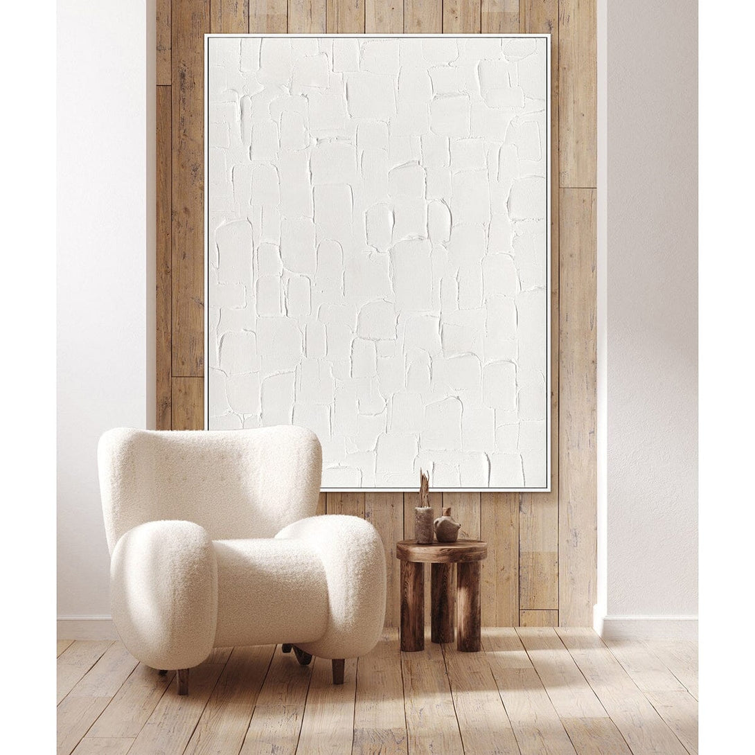 White Grid - Minimalist Textured Composition#M4652 Painting artwepaint 