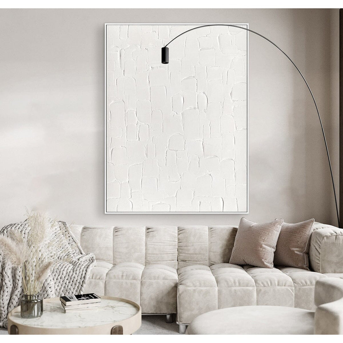 White Grid - Minimalist Textured Composition#M4652 Painting artwepaint 