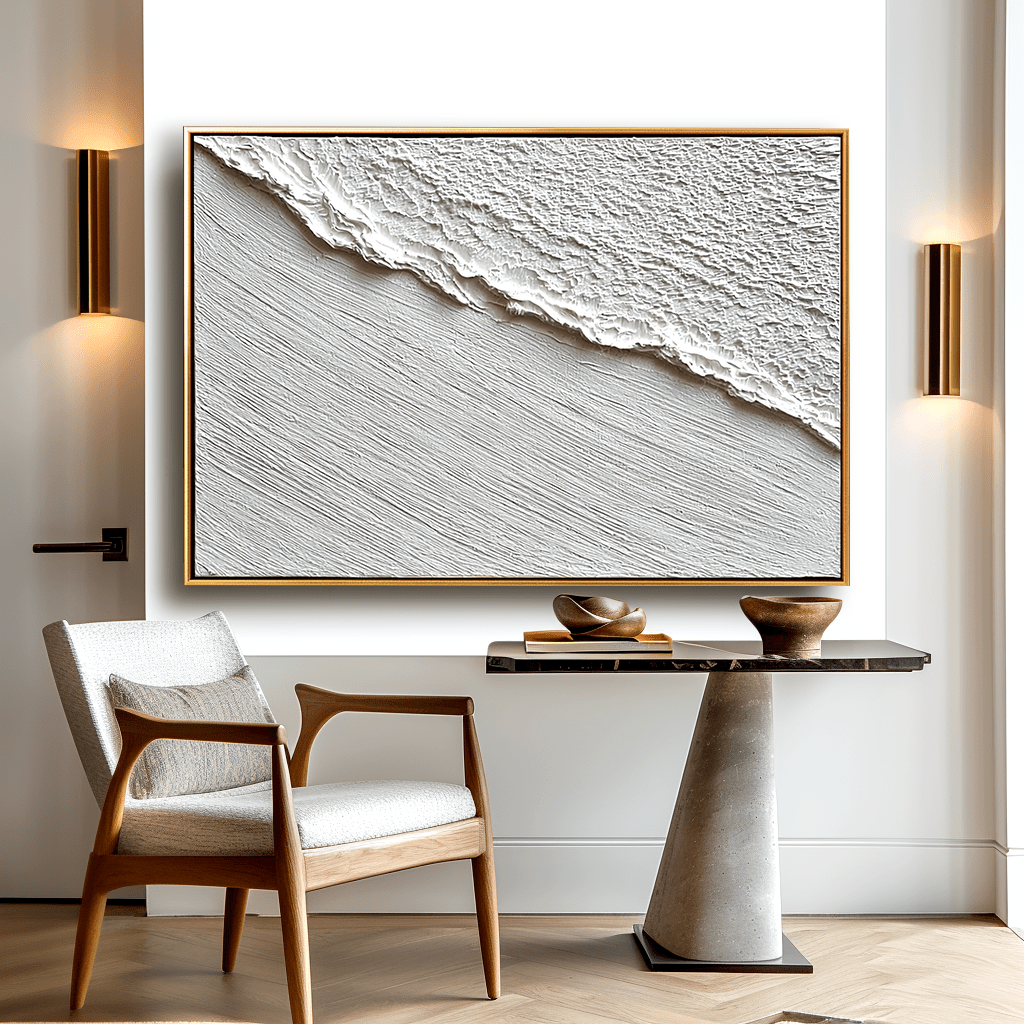 White Horizon – Layered Texture Abstract Painting #93045 Painting artwepaint 