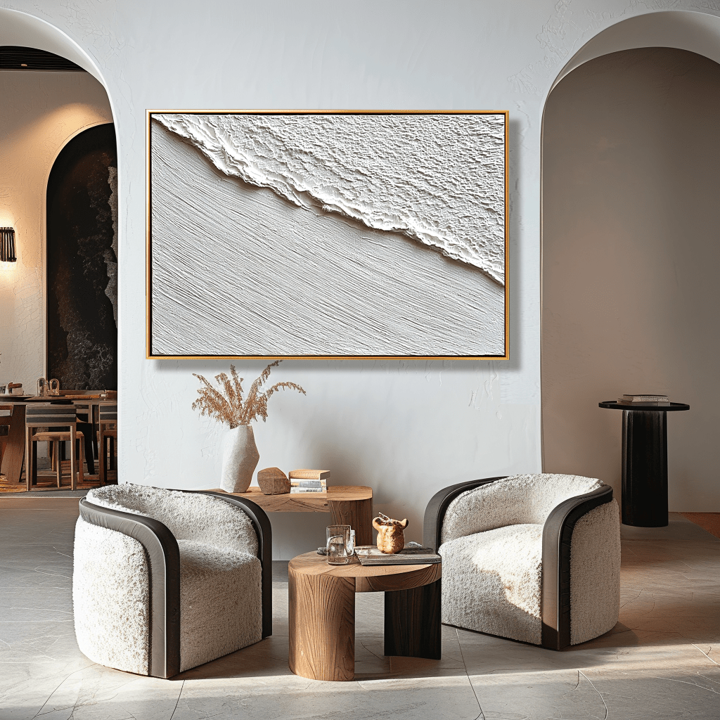 White Horizon – Layered Texture Abstract Painting #93045 Painting artwepaint 