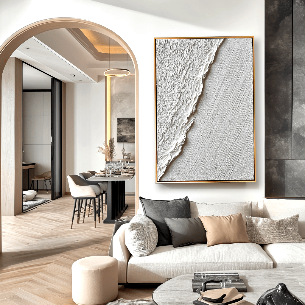 White Horizon – Layered Texture Abstract Painting #93045 Painting artwepaint 