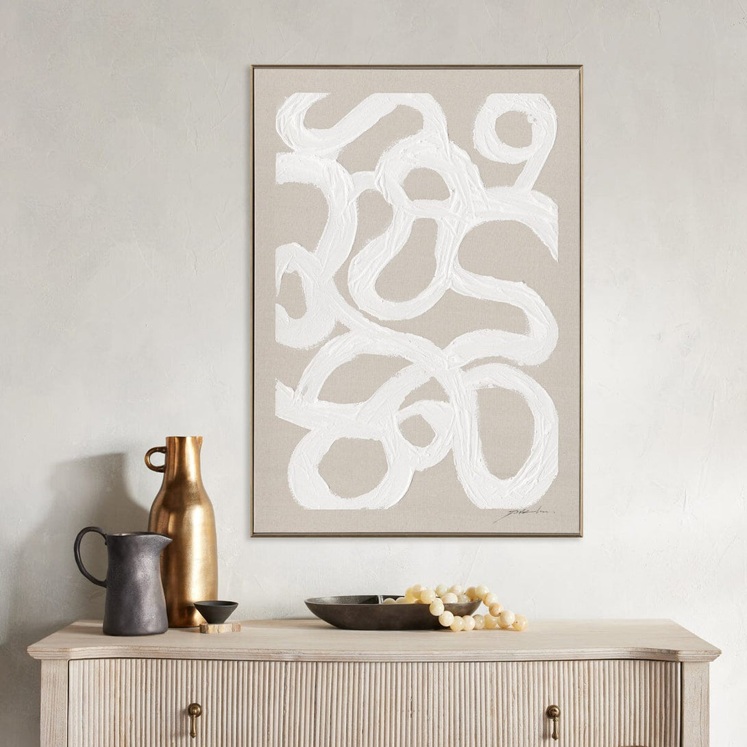 White Rhythm-Minimalist Abstract Line Art#M5856 Painting artwepaint 