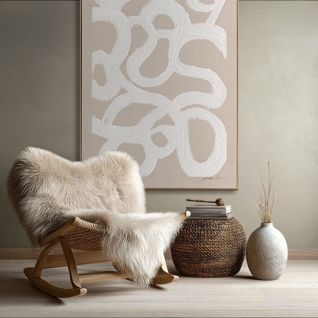 White Rhythm-Minimalist Abstract Line Art#M5856 Painting artwepaint 