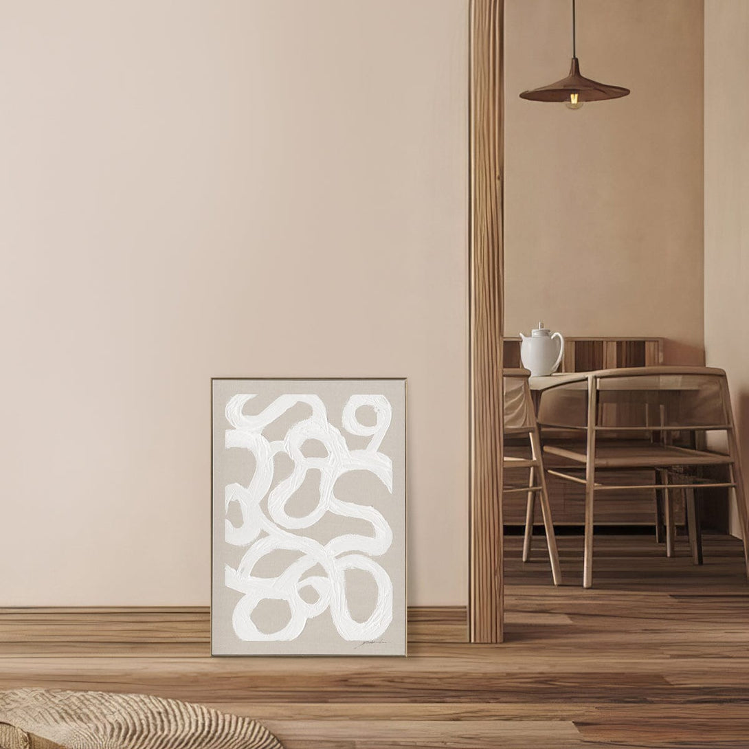 White Rhythm-Minimalist Abstract Line Art#M5856 Painting artwepaint 