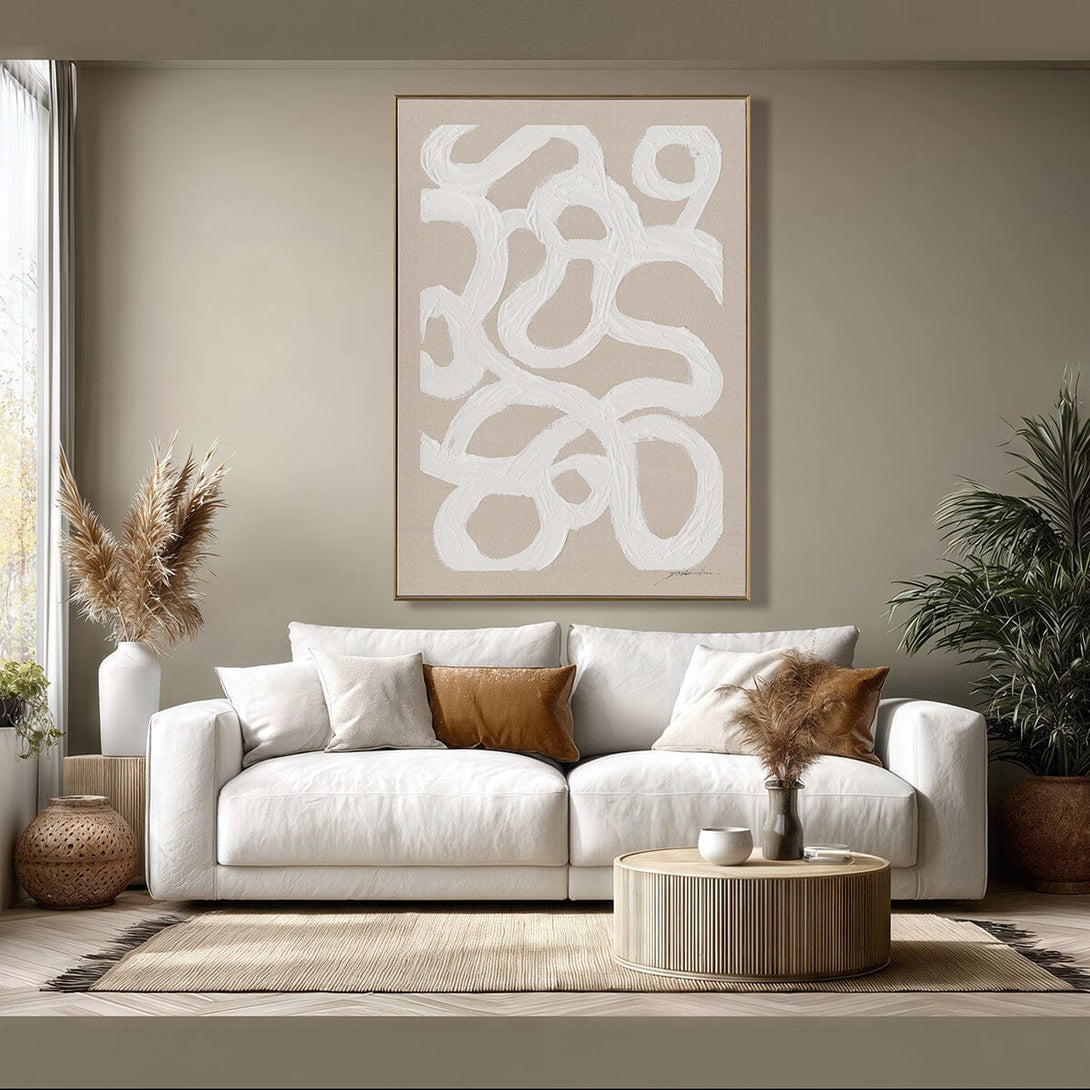 White Rhythm-Minimalist Abstract Line Art#M5856 Painting artwepaint 
