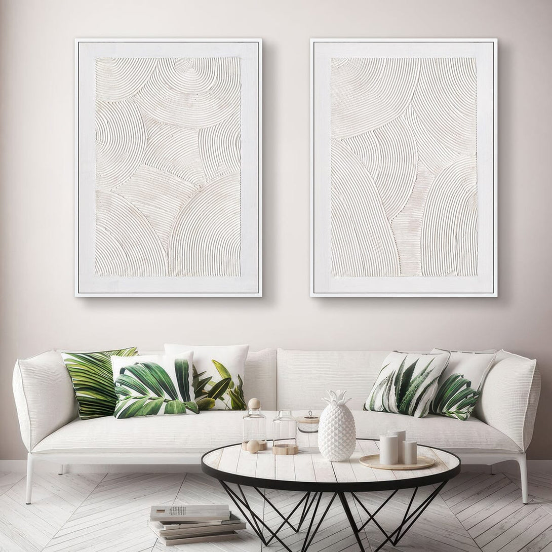 White Rhythm - Minimalist Textured Abstract#M4627 Painting artwepaint 