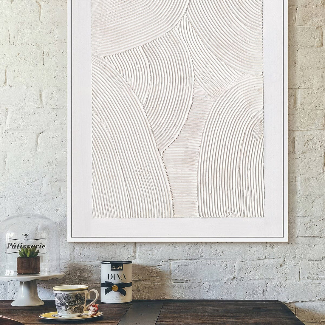 White Rhythm - Minimalist Textured Abstract#M4627 Painting artwepaint 