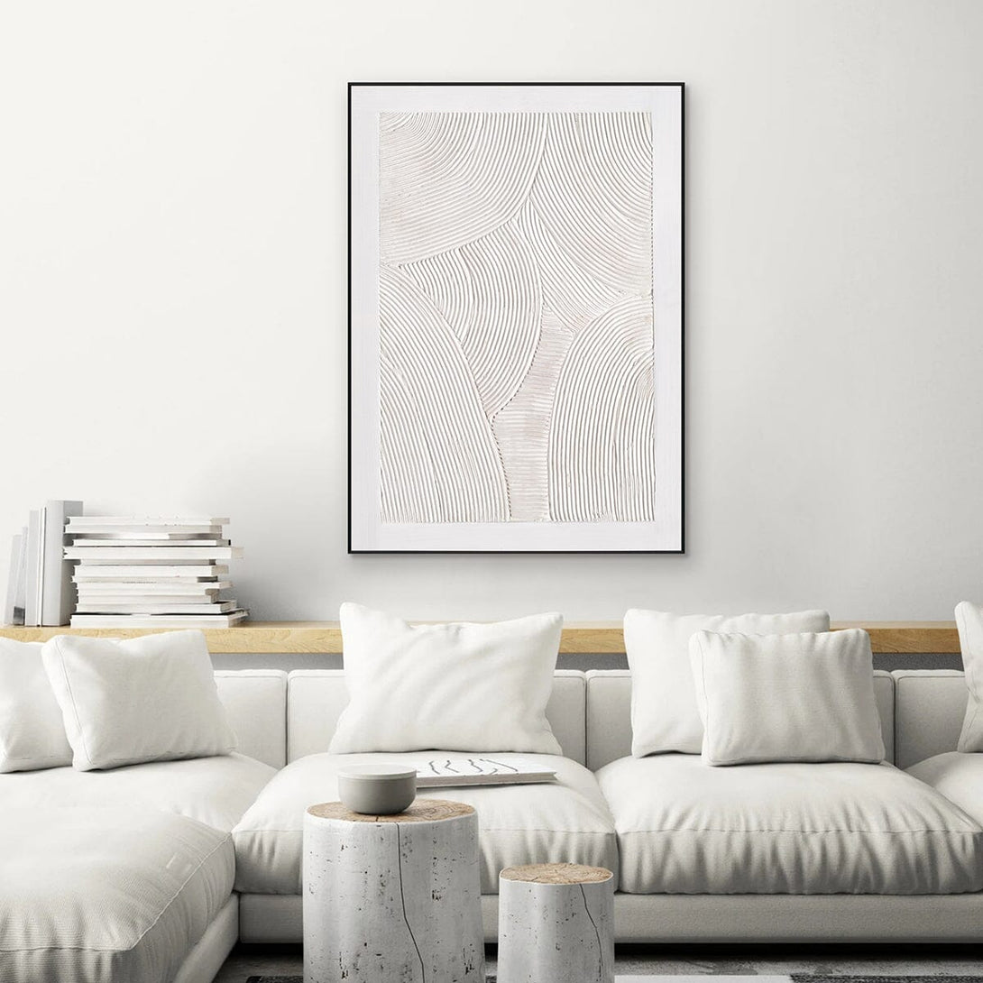 White Rhythm - Minimalist Textured Abstract#M4627 Painting artwepaint 