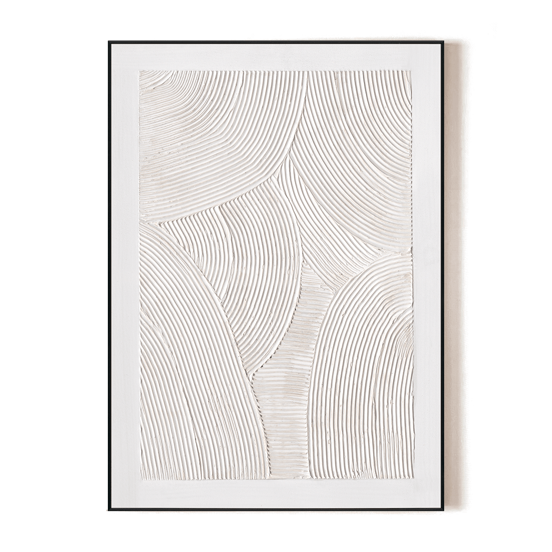 White Rhythm - Minimalist Textured Abstract#M4627 Painting artwepaint 