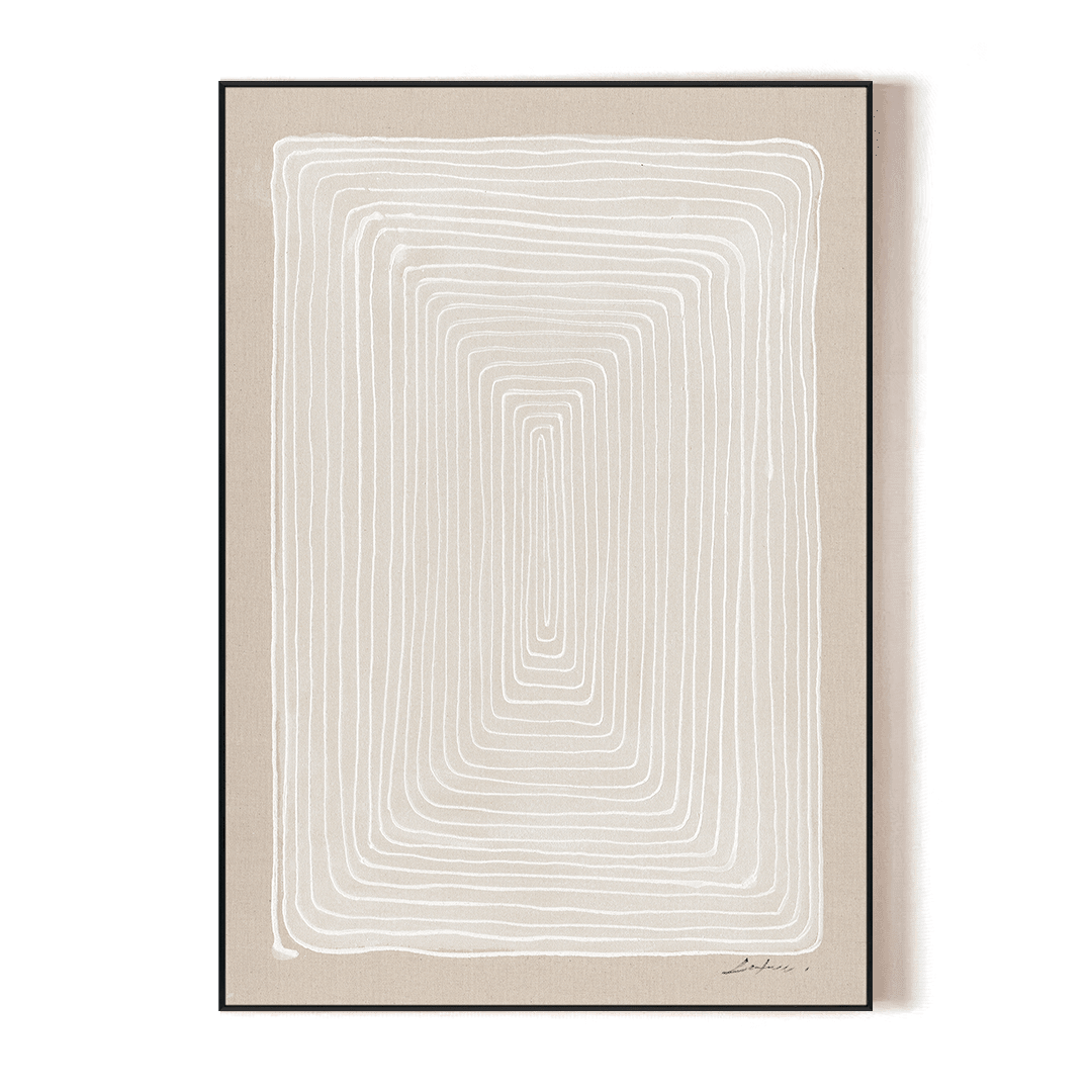 White Ripples - Minimalist Linear Abstract #MM5858 Painting artwepaint 