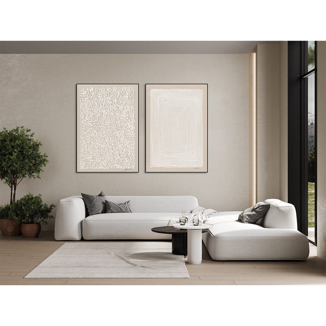 White Ripples - Minimalist Linear Abstract #MM5858 Painting artwepaint 