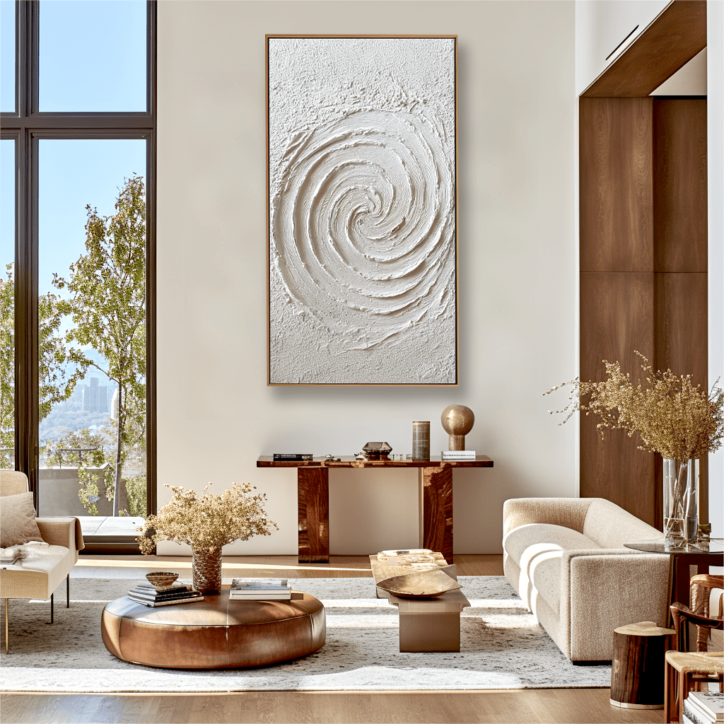 White Spiral Essence – Textured Abstract Relief Painting #93048 Painting artwepaint 