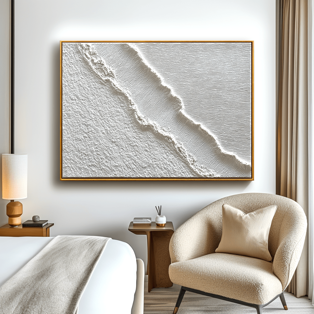 White Tide – Textured Ocean Abstract Painting #93028 Painting artwepaint 